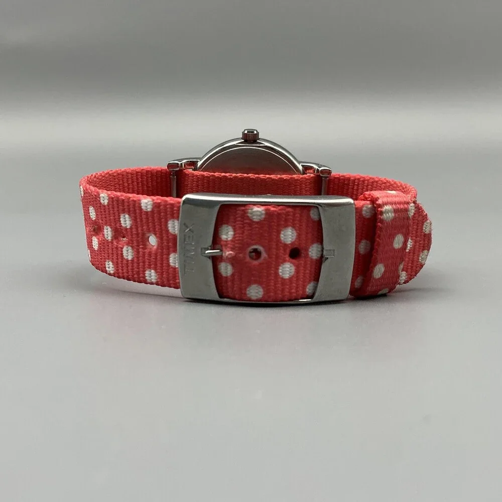 Timex Weekender TWP265000 Womens Watch 31mm Polka Dot Nylon Indiglo New Battery